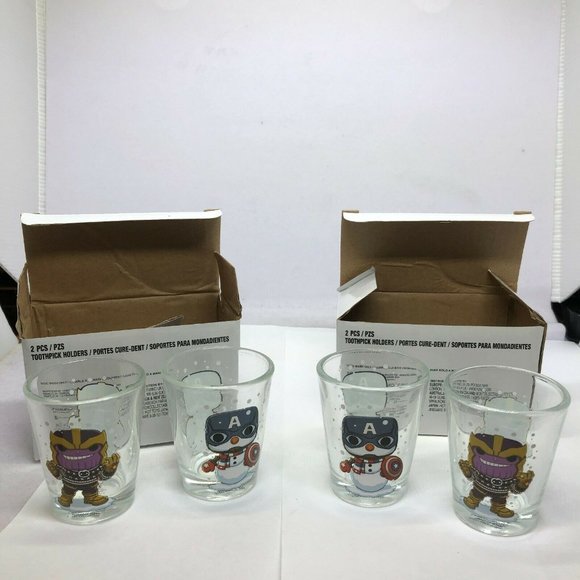Funko Other - Funko Marvel Thanos Captain America Toothpick Holders Shot Glass Lot of 2